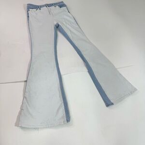 Vervet Flare Jeans Womens Size 29 Light Wash Denim Color Block High Rise